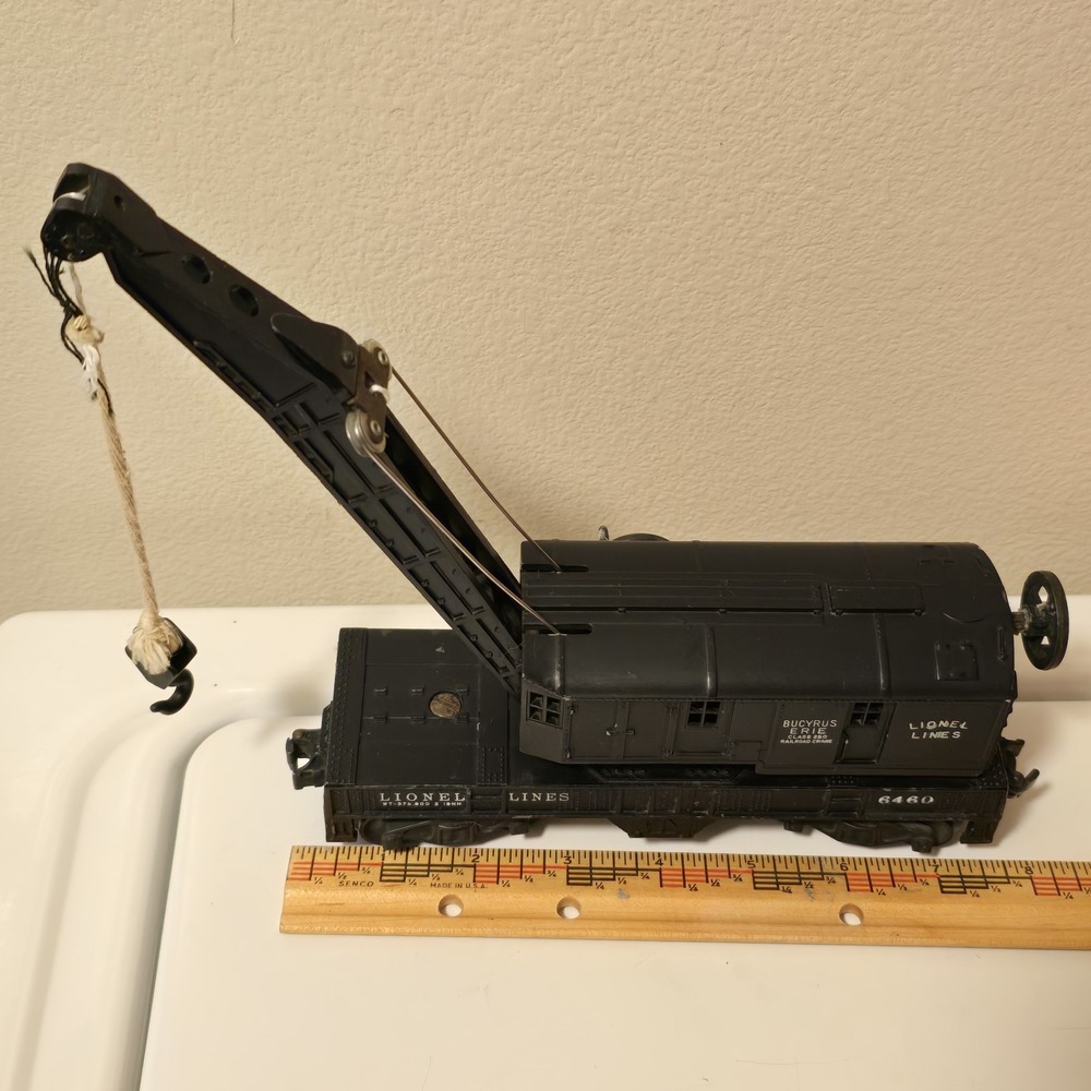Vintage Lionel Lines‎ No. 6460 O Gauge Black Bucyrus Erie Crane Car TrainPOSTWAR